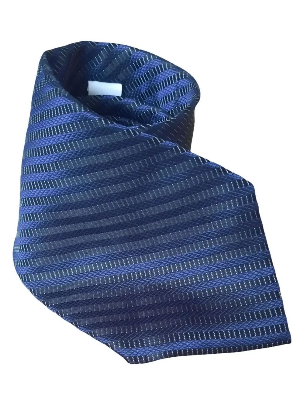 Calvin Klein Navy and Royal Blue Striped Men's Tie